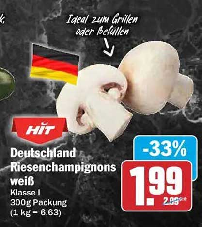 Deutschland Riesenchampignons weiß