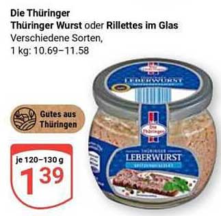 Die Thüringer Thüringer Wurst oder Rillettes im Glas Verschiedene Sorten, 1 kg: 10.69–11.58