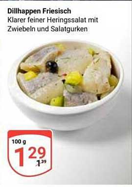 Dillhappen Friesisch Klarer feiner Heringssalat mit Zwiebeln und Salatgurken