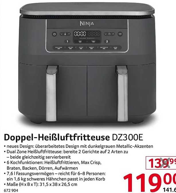 Doppel-Heißluftfritteuse DZ300E