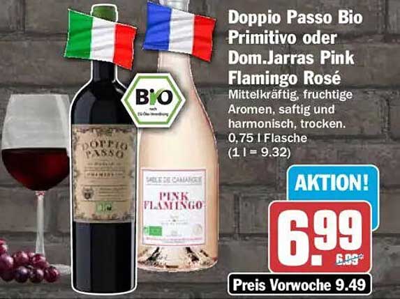 Doppio Passo Bio Primitivo oder Dom. Jarras Pink Flamingo Rosé