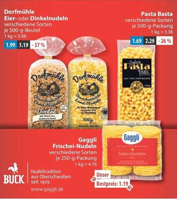 Dorfmühle Eier- oder Dinkelnudeln verschiedene Sorten je 500-g-Beutel