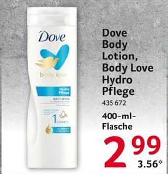 Dove Body Lotion, Body Love Hydro Pflege 400-ml-Flasche