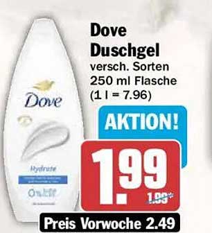Dove Duschgel versch. Sorten 250 ml Flasche (1 l = 7.96)
