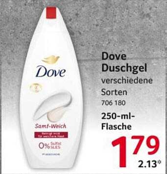 Dove Duschgel verschiedene Sorten 706 180 250-ml-Flasche