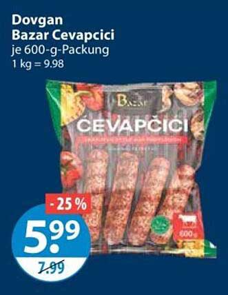Dovgan Bazar Cevapcici je 600-g-Packung 1 kg = 9,98