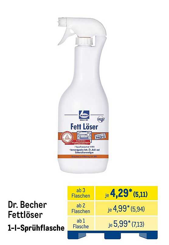 Dr. Becher Fettlöser 1-I-Sprühflasche