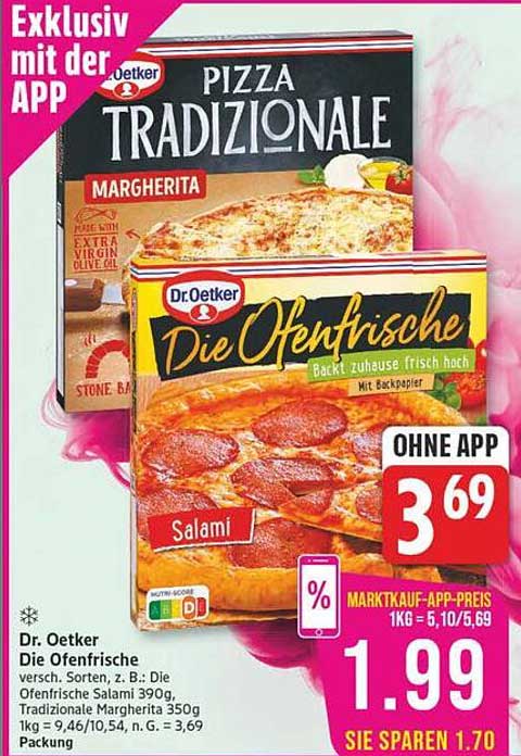 Dr. Oetker Die Ofenfrische versch. Sorten, z. B.: Die Ofenfrische Salami 390g, Tradizionale Margherita 350g