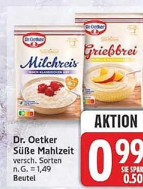 Dr. Oetker Süße Mahlzeit versch. Sorten i. G. = 1,49 Beutel