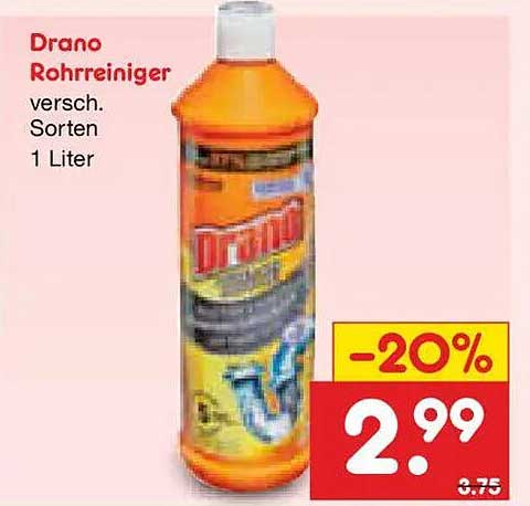 Drano Rohrreiniger versch. Sorten 1 Liter