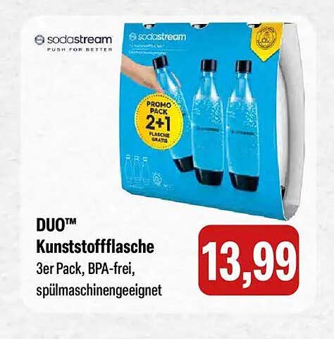 DUO™ Kunststoffflasche 3er Pack, BPA-frei, spülmaschinengeeignet