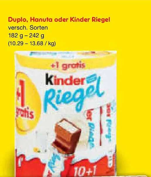 Duplo, Hanuta oder Kinder Riegel