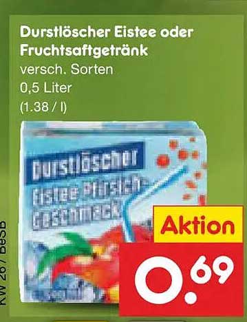Durstlöscher Eistee oder Fruchtsaftgetränk