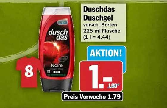 Duschdas Duschgel versch. Sorten 225 ml Flasche (1 l = 4.44)