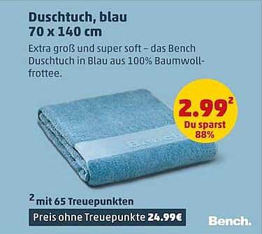 Duschtuch, blau 70 x 140 cm