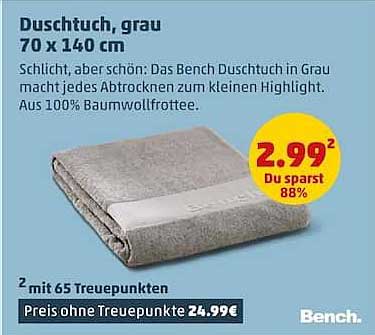 Duschtuch, grau 70 x 140 cm