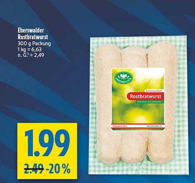 Eberswalder Rostbratwurst 300 g Packung