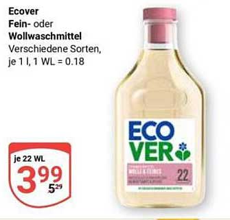 Ecover Fein- oder Wollwaschmittel Verschiedene Sorten, je 1 l, 1 WL = 0.18