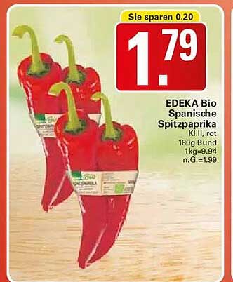 EDEKA Bio Spanische Spitzpaprika