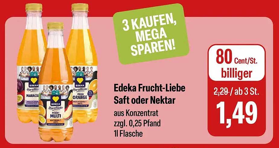 Edeka Frucht-Liebe Saft oder Nektar
