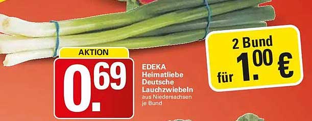 EDEKA Heimatliebe Deutsche Lauchzwiebeln aus Niedersachsen je Bund