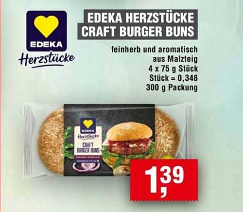 EDEKA HERZSTÜCKE CRAFT BURGER BUNS