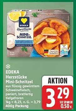 EDEKA Herzstücke Mini-Schnitzel aus zartem Schweinefleisch, paniert, bratfertig tiefgefroren