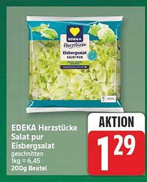 EDEKA Herzstücke Salat pur Eisbergsalat geschnitten 200g Beutel