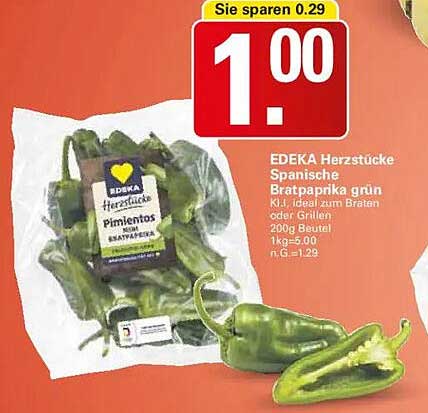 EDEKA Herzstücke Spanische Bratpaprika grün