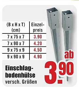 Einschlag-bodenhülse versch. Größen