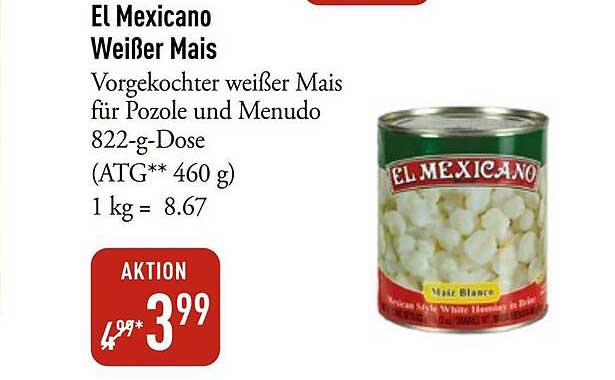 El Mexicano Weißer Mais