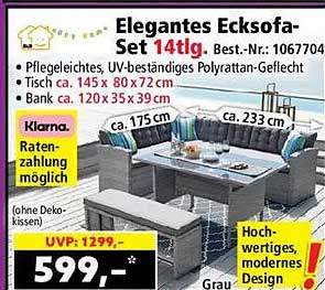 Elegantes Ecksofa-Set 14tlg.