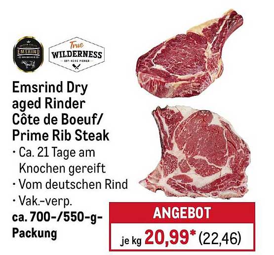 Emsrind Dry aged Rinder Côte de Boeuf/ Prime Rib Steak