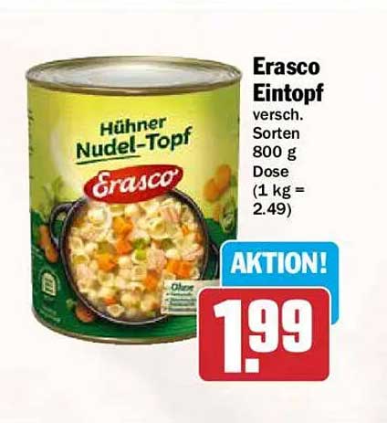 Erasco Eintopf versch. Sorten 800 g Dose (1 kg = 2.49)
