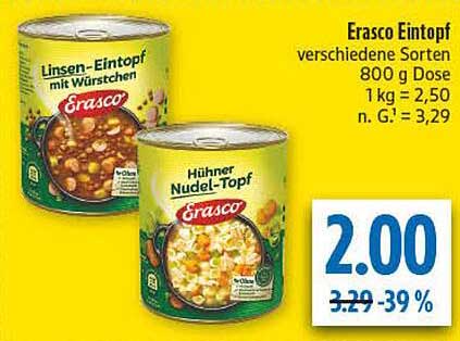 Erasco Eintopf verschiedene Sorten 800 g Dose