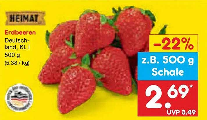 Erdbeeren Deutschland, Kl. I 500 g (5.38 / kg)