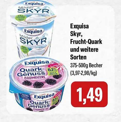 Exquisa Skyr, Frucht-Quark und weitere Sorten