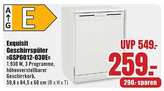 Exquisit Geschirrspüler „GSP6012-030E“