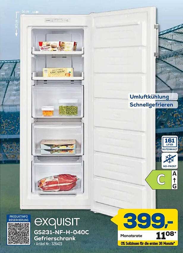 exquisit GS231-NF-H-040C Gefrierschrank
