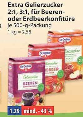 Extra Gelierzucker 2:1, 3:1, für Beeren- oder Erdbeerkonfitüre