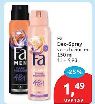 Fa Deo-Spray versch. Sorten 150 ml