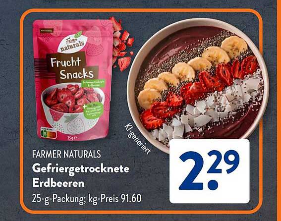 FARMER NATURALS Gefriergetrocknete Erdbeeren