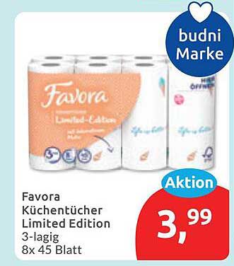 Favora Küchentücher Limited Edition 3-lagig 8x 45 Blatt