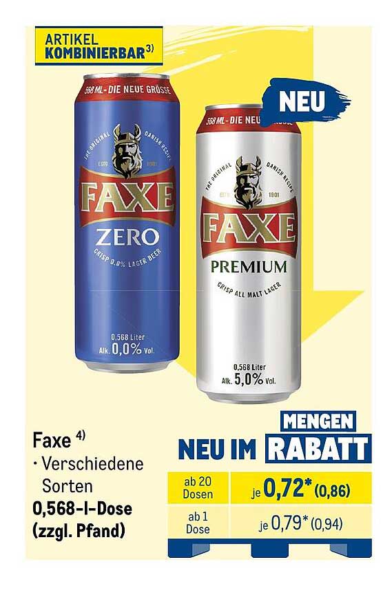 Faxe Verschiedene Sorten 0,568-l-Dose (zzgl. Pfand)
