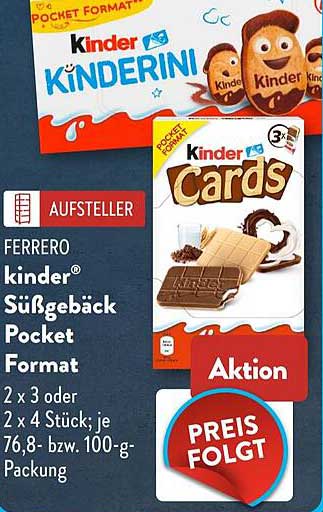 Ferrero kinder Süßgebäck Pocket Format