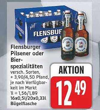 Flensburger Pilsener oder Bier-spezialitäten