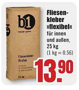 Fliesenkleber flexibel für innen und außen, 25 kg (1 kg = 0.56)