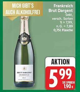 Frankreich Brut Dargent Sekt, versch. Sorten 0,75l Flasche