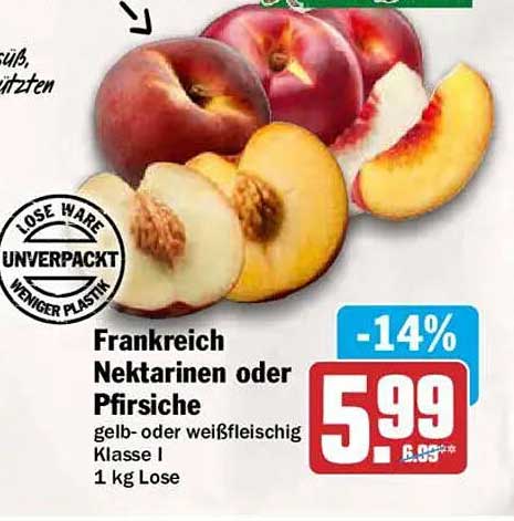 Frankreich Nektarinen oder Pfirsiche