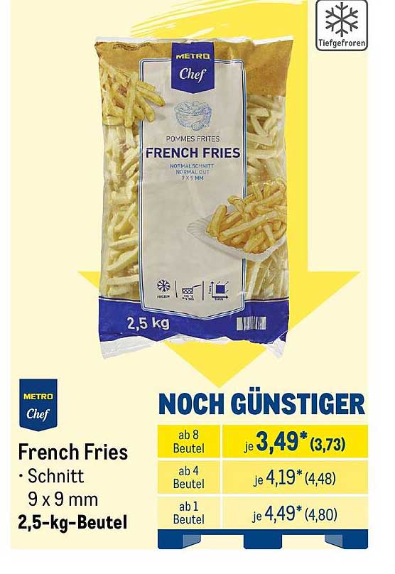 French Fries • Schnitt 9 x 9 mm • 2,5-kg-Beutel